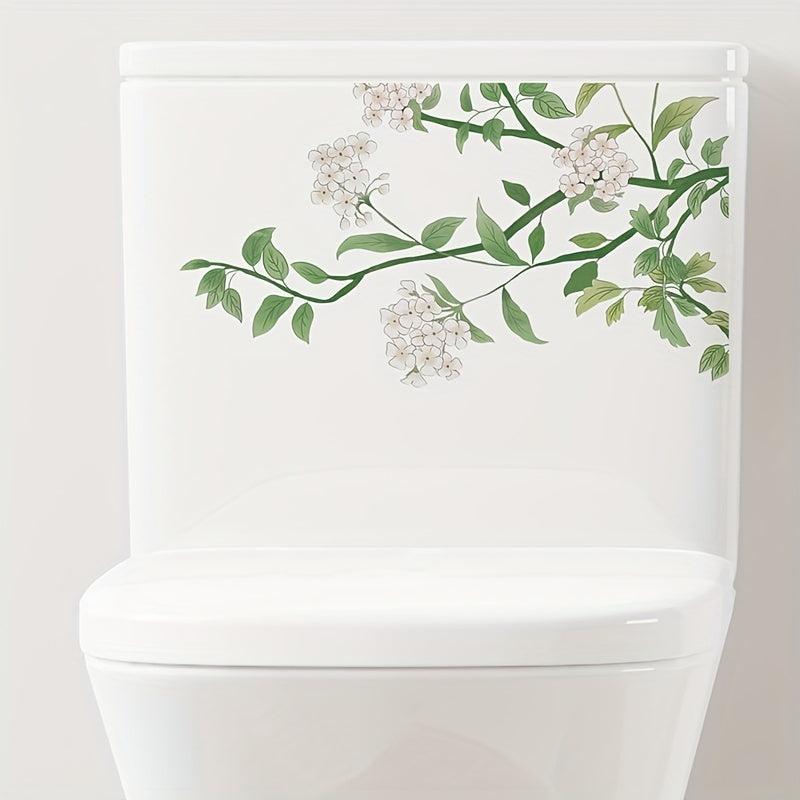 Plant Leaves Floral Toilet Stickers Home Decor Flower Wall Decals Stickers