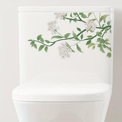 Plant Leaves Floral Toilet Stickers Home Decor Flower Wall Decals Stickers
