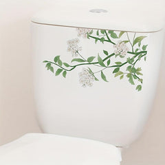 Plant Leaves Floral Toilet Stickers Home Decor Flower Wall Decals Stickers