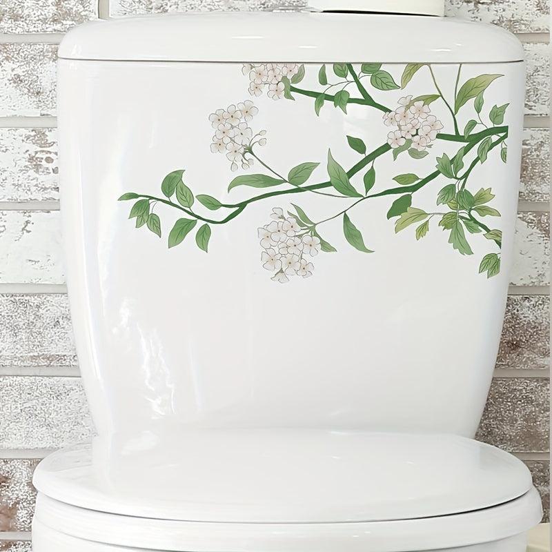 Plant Leaves Floral Toilet Stickers Home Decor Flower Wall Decals Stickers