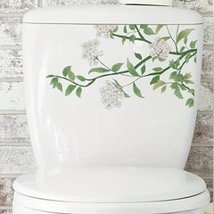Plant Leaves Floral Toilet Stickers Home Decor Flower Wall Decals Stickers