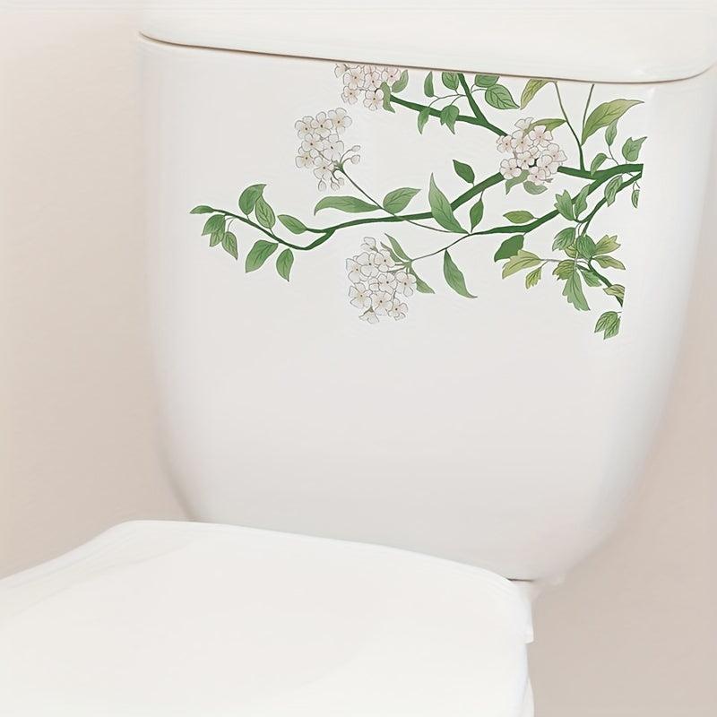 Plant Leaves Floral Toilet Stickers Home Decor Flower Wall Decals Stickers