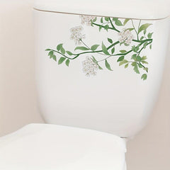 Plant Leaves Floral Toilet Stickers Home Decor Flower Wall Decals Stickers