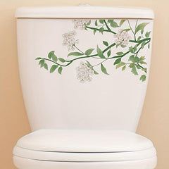 Plant Leaves Floral Toilet Stickers Home Decor Flower Wall Decals Stickers