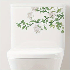 Plant Leaves Floral Toilet Stickers Home Decor Flower Wall Decals Stickers