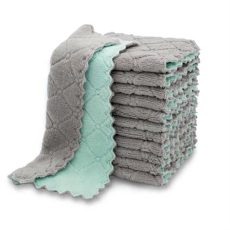 10pcs Reusable Dish Towels Absorbent Household Cleaning Kitchen Towels