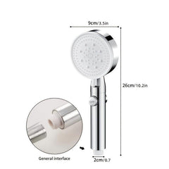 5-Speed Pressurized Shower Head 10.2 inch Silvery