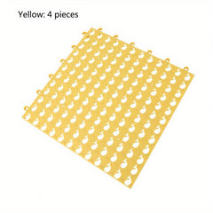 4pcs Waterproof Non Slip Bathroom Mat Splicable Shower Carpet