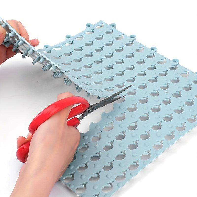 4pcs Waterproof Non Slip Bathroom Mat Splicable Shower Carpet