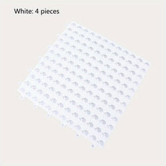4pcs Waterproof Non Slip Bathroom Mat Splicable Shower Carpet