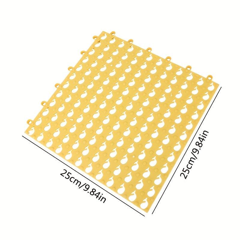 4pcs Waterproof Non Slip Bathroom Mat Splicable Shower Carpet