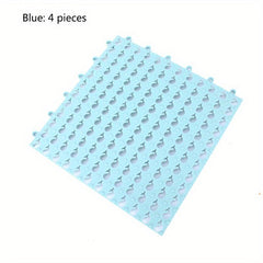 4pcs Waterproof Non Slip Bathroom Mat Splicable Shower Carpet