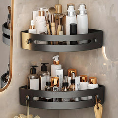 3pcs Corner Shower Caddy Adhesive Bathroom Storage Rack Wall Mounted