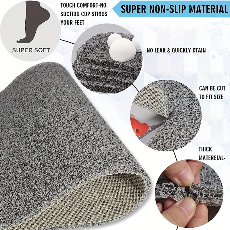 Soft Non Slip Loofah Shower Mat for Safe and Comfortable Showering