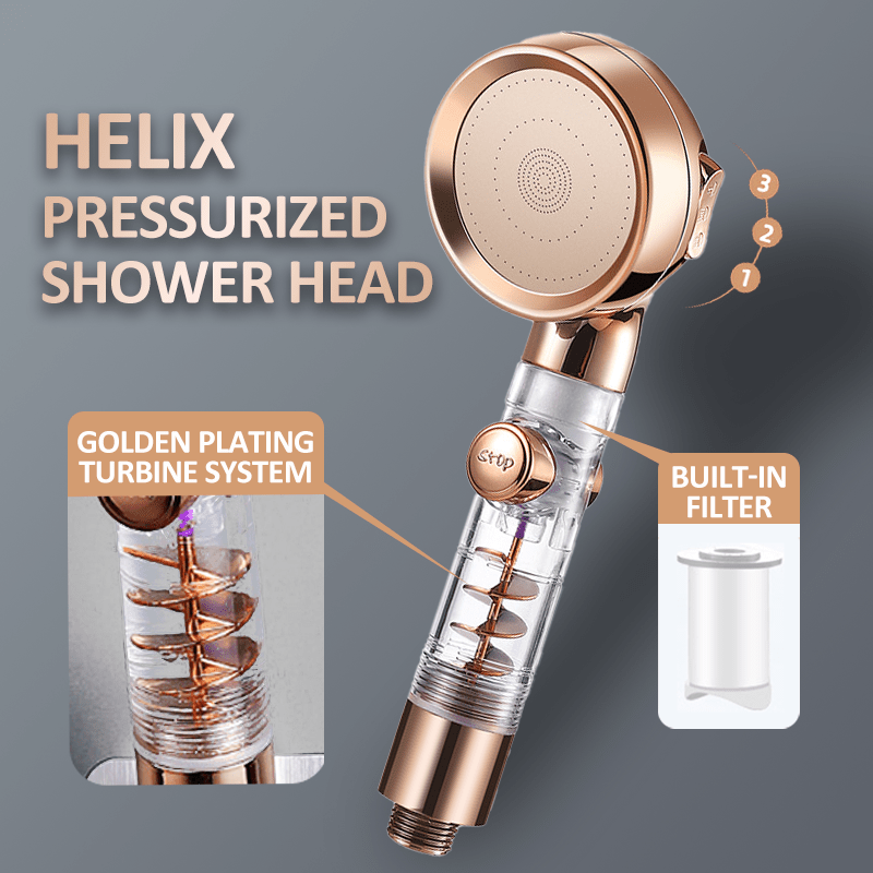 Turbocharged Shower Head High Pressure 3 Modes Shower Body Spray Filter Bathroom