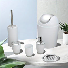 6pcs Bathroom Accessories Set Toothbrush Holder Soap Dispenser