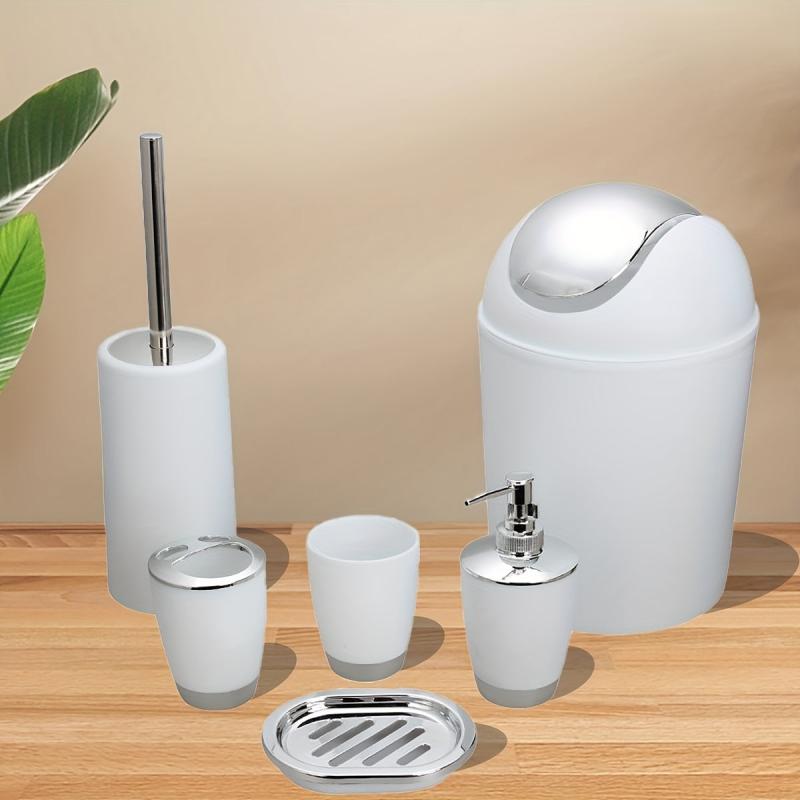 6pcs Bathroom Accessories Set Toothbrush Holder Soap Dispenser