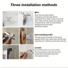 Creative Animal Coat Hook Single Wall Hook for Bathroom Entrance Decor