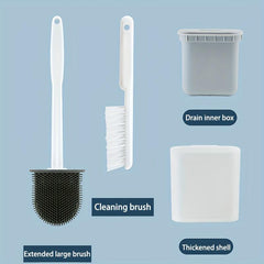 Wall Mounted Toilet Brush Set for Bathroom Cleaning with Flexible Brush Head