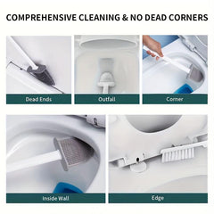 Wall Mounted Toilet Brush Set for Bathroom Cleaning with Flexible Brush Head