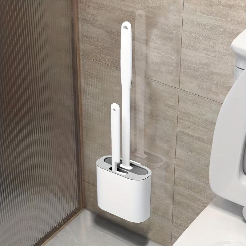 Wall Mounted Toilet Brush Set for Bathroom Cleaning with Flexible Brush Head