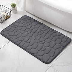 Dark Gray Stone Patterned Floor Mats