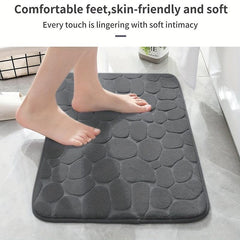Dark Gray Stone Patterned Floor Mats