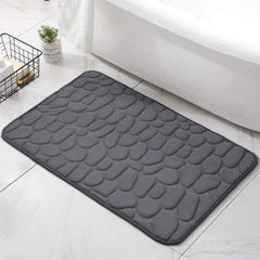 Dark Gray Stone Patterned Floor Mats