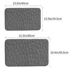 Dark Gray Stone Patterned Floor Mats