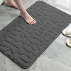 Dark Gray Stone Patterned Floor Mats