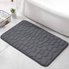 Dark Gray Stone Patterned Floor Mats