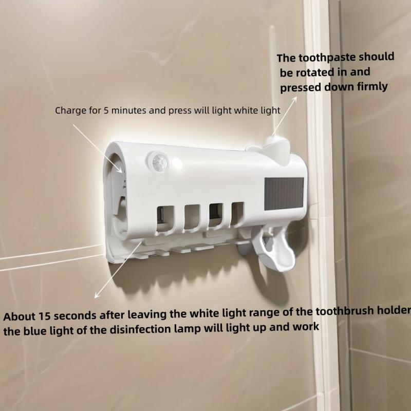 UV Toothbrush Sterilizer Wall Mount Bathroom Organizer