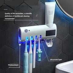 UV Toothbrush Sterilizer Wall Mount Bathroom Organizer