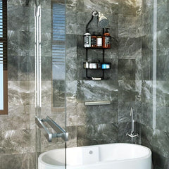 Stainless Steel Shower Caddy Wall Mounted Bathroom Storage Rack
