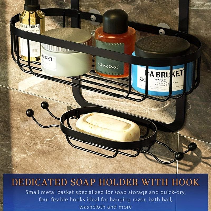 Stainless Steel Shower Caddy Wall Mounted Bathroom Storage Rack