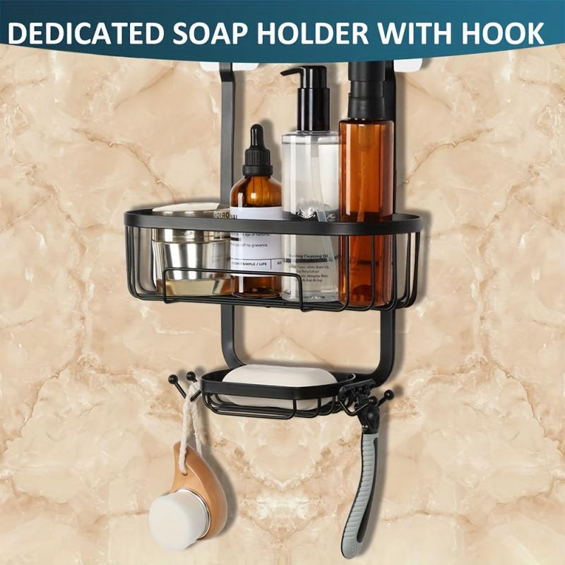 Stainless Steel Shower Caddy Wall Mounted Bathroom Storage Rack