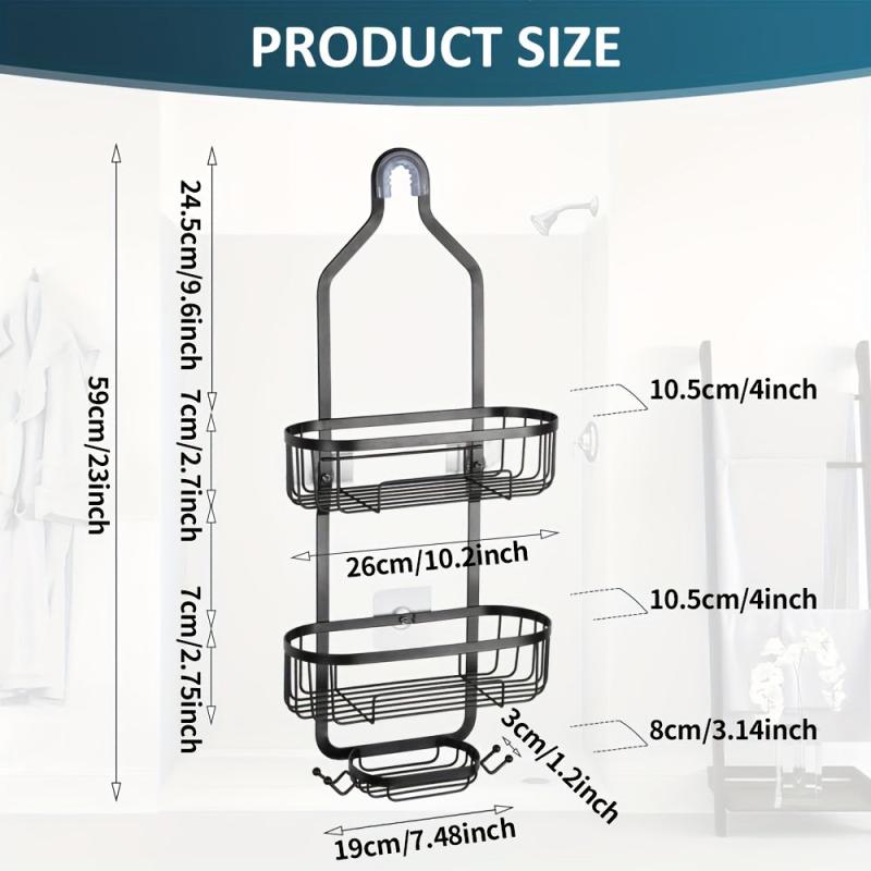 Stainless Steel Shower Caddy Wall Mounted Bathroom Storage Rack