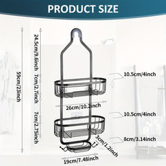 Stainless Steel Shower Caddy Wall Mounted Bathroom Storage Rack