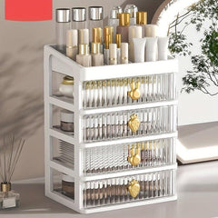 Transparent Desktop Storage Shelf with Drawer for Cosmetics and Stationery