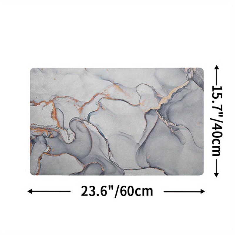 Marbling Pattern Non Slip Bathroom Mat Absorbent Toilet Floor Mat