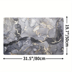 Marbling Pattern Non Slip Bathroom Mat Absorbent Toilet Floor Mat