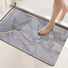 Marbling Pattern Non Slip Bathroom Mat Absorbent Toilet Floor Mat