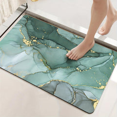 Marbling Pattern Non Slip Bathroom Mat Absorbent Toilet Floor Mat