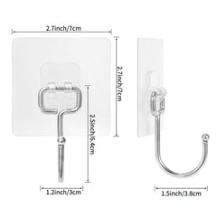 16pcs Large Adhesive Hooks Stainless Steel Towel Coat Hooks
