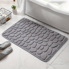 Cobblestone Embossed Bath Rug Soft Non Slip Absorbent Bath Mat for Home Bathroom