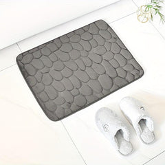 Cobblestone Embossed Bath Rug Soft Non Slip Absorbent Bath Mat for Home Bathroom
