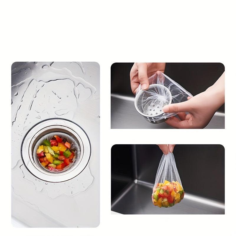 100pcs Disposable Sink Strainer Mesh Shower Drain Covers Filter Bag