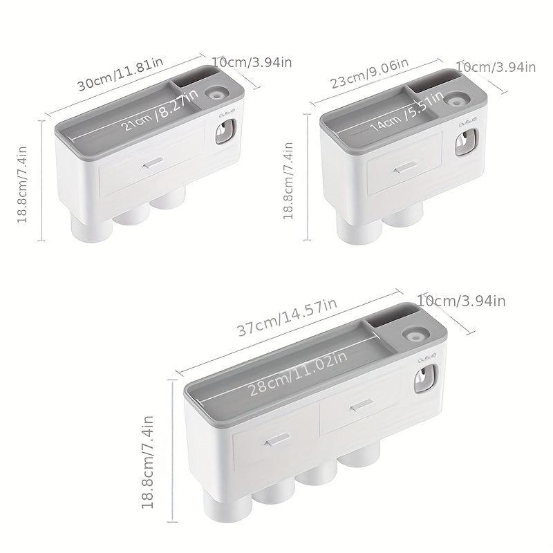 Space Saving Wall Mounted Toothpaste Dispenser And Toothbrush Holder