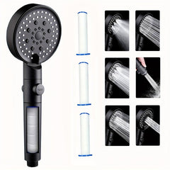 Filtered Handheld Shower Head 5 Spray Mode High Pressure