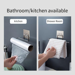 Self Adhesive Paper Towel Holder Stainless Steel Kitchen Rag Storage Rack